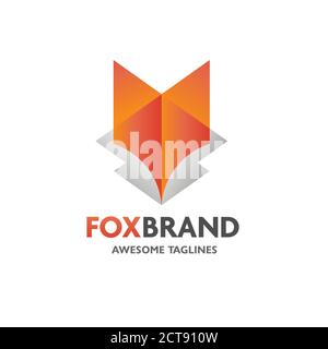 Kreative einfache Fuchs Kopf Logo Vektor-Konzept Stock Vektor