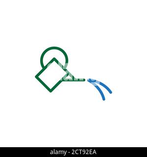 Das Symbol für die Gießkanne. Bewässerungssymbol. Flache Vektorgrafik. Vektordarstellung auf weißem Hintergrund isoliert Stock Vektor