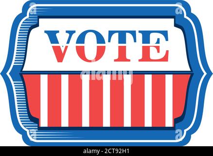 usa Abstimmung Rahmen detaillierten Stil Symbol Design, Wahlen und Präsidenten Tag Thema Vektor-Illustration Stock Vektor