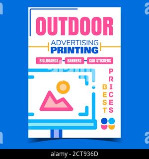 Außenwerbung Druck Promo Poster Vektor Stock Vektor