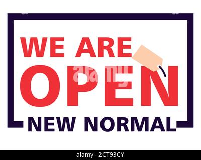 Wir sind offen, neue normale Vektor Illustration Design Stock Vektor