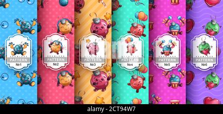 Christmass Ball - Set nahtlose Muster Stock Vektor