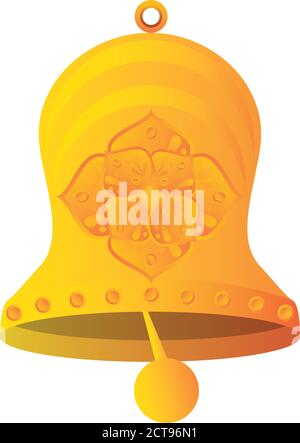 goldene Glocke auf weißem Hintergrund Vektor Illustration Design Stock Vektor