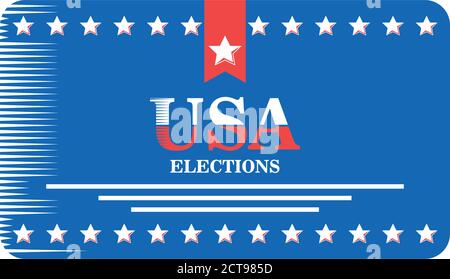 usa Wahlen im Rahmen mit Sternen detaillierten Stil Icon Design, Abstimmung und Präsidenten Tag Thema Vektor-Illustration Stock Vektor