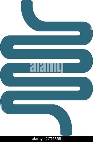 Farbiges Symbol für den menschlichen Darm. Symbol für gesundes inneres Organ Stock Vektor