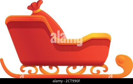 Santa Tasche Schlitten Symbol. Cartoon von santa Tasche Schlitten Vektor-Symbol für Web-Design isoliert auf weißem Hintergrund Stock Vektor