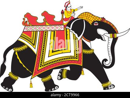 Elephant Indian Editierbarer Vektor Stock Vektor