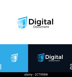 Dokument Digitalisierung Service abstrakt Logo Konzept, Dokument zu digitalen Konverter Symbol. Vektor isolierte Logo-templete Stock Vektor