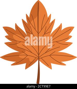 Ahornblatt Laub Natur isoliert Symbol über weißem Hintergrund Vektor Abbildung Stock Vektor