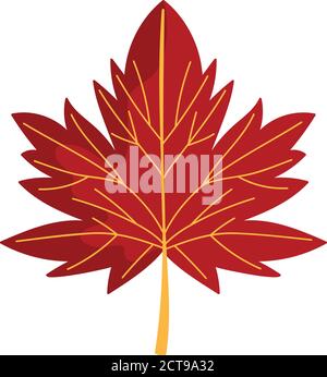 Ahornblatt Laub Natur isoliert Symbol über weißem Hintergrund Vektor Abbildung Stock Vektor