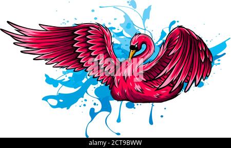 schwan in einem Teich Vektor Illustration Design Stock Vektor