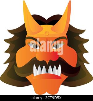Kopf von ravana Dämon auf weißem Hintergrund Vektor Illustration Design Stock Vektor