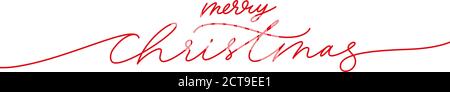 Frohe Weihnachten Vektor Pinsel Stift rot Schriftzug. Stock Vektor