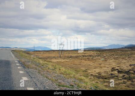 Schweden, Vilhelmina, Vildmarksvaegen am Stekenjokk plateau Stockfoto