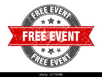 Kostenlose Veranstaltung runde Marke mit Band. schild. Etikett Stock Vektor