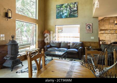 USA, Texas, Farm House Innenraum Stockfoto