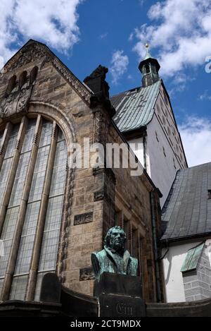 Deutschland, Sachsen, Freiberg, Freiberger Domes mit Büste des Reformators Martin Luther Stockfoto