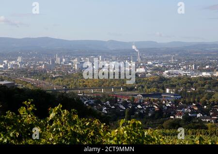 Grenze Dreieck Deutschland, der Schweiz und Frankreich gesehen von Oetlingen, Baden-Württemberg Stockfoto