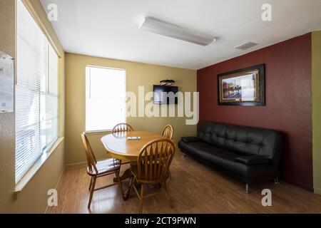 USA, Texas, Wohnzimmer in einem Ferienhaus Stockfoto