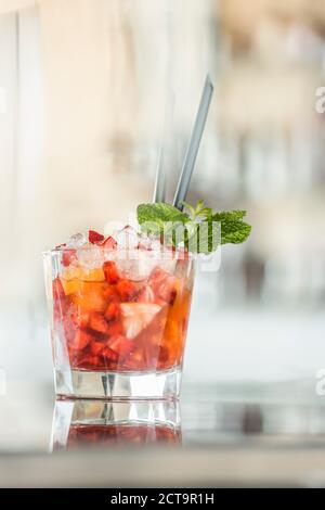 Glas Erdbeer-Daiquiri Stockfoto