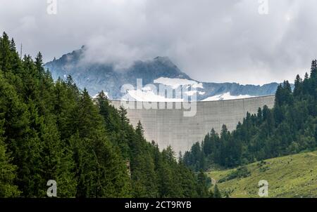 Österreich, Tirol, Zillertal, Zillergrund Staumauer Stockfoto