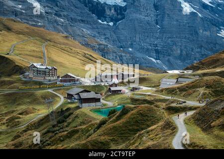 Schweiz, Kanton Bern, Region Jungfrau, Gebirgspass Kleine Scheidegg Stockfoto