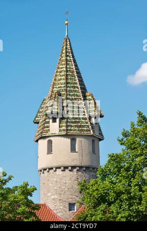 Deutschland, Baden-Württemberg, Ravensburg, grüner Turm Stockfoto