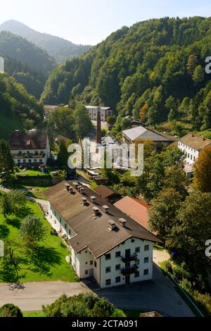 Deutschland, Oberbayern, Chiemgauer Alpen, Bergen, Chiemgauer Alpen, Maximilianshuette, Maxhuette, ehemalige Maximilian Eisenhütte Stockfoto