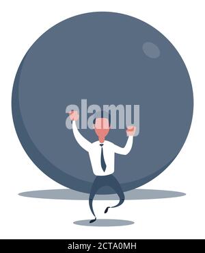 Probleme des Geschäftsmannes - Geschäftsmann ein Mann läuft von einem Rolling Stone auf ihn Stock Vektor