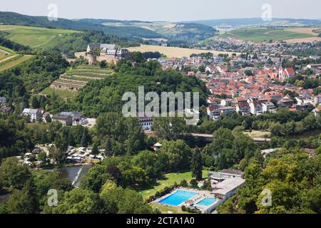 Deutschland, Rheinland-Pfalz, Bad Münster bin Stein-Ebernburg, Ebernburg Nahe Fluss, Open-Air-Bad Stockfoto