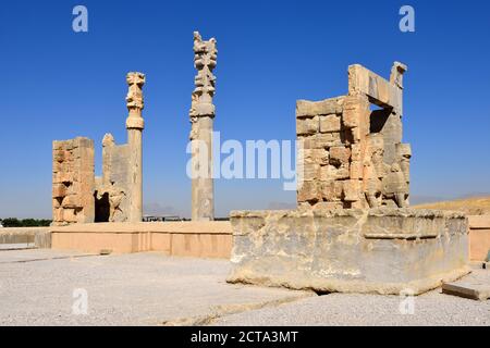 Iran, antiken achämenidischen archäologische Stätte von Persepolis, Propylon, Tor aller Nationen Stockfoto