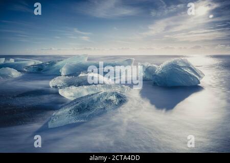 Island, Eis am Strand Jokurlsarlon Stockfoto