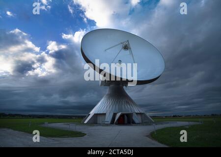 Deutschland, Bayern, Pfaffenwinkel, Raisting Satelliten-Bodenstation Stockfoto