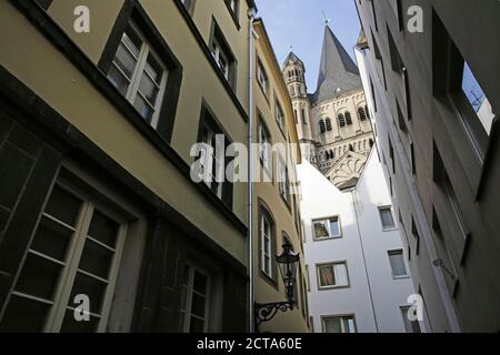 Deutschland, Rine-NRW, Köln, Blick auf Kirche Groß St. Martin Stockfoto