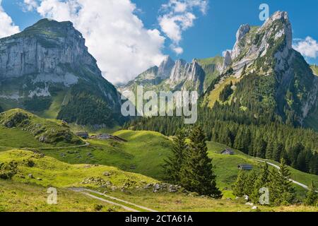 Schweiz, Appenzell, Alpstein, Blick auf Widderalpstoeck Stockfoto