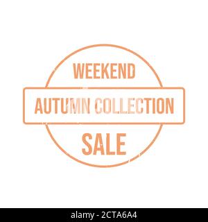Verkauf der Saison Herbst Stempel Skizze. Vektor Dichtung promo Herbst Sale fallen, banner Förderung Textur Stempel Abbildung. Herbstliche shopping ad Stock Vektor