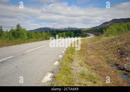 Schweden, Gaeddede, Vildmarksvaegen am Stekenjokk plateau Stockfoto