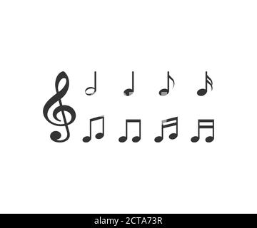 Audio, Musiknote, Notizen Symbol Vektor-Illustration flach Stock Vektor