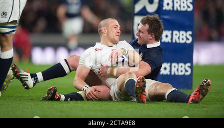 MIKE BROWN. England gegen Schottland. Six Nations Championship. Bild : Mark Pain / Alamy. 14/03/2015 Stockfoto