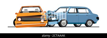 Verkehrsunfall von Autos, Verkehrsunfall von Fahrzeugen Stock Vektor
