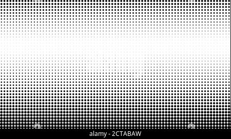 Halbton gepunkteter minimaler Vektorhintergrund. Abstrakte monochrome getupfte schwarz-weiße Textur Stock Vektor