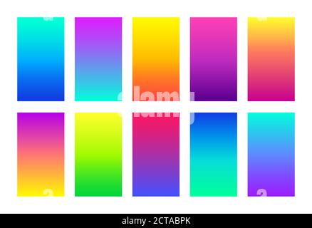 Verlauf farbige Vektorhintergründe. Abstrakte minimale vertikale Hintergründe für Social-Media-Geschichten, Banner Stock Vektor