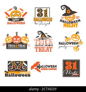 Halloween Nacht Urlaub, Feier des 31. oktober Vektor Stock Vektor