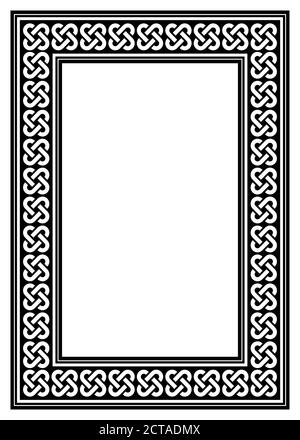 Celtic Irish Frame Vektor-Design, Ractangle geflochtene Muster im 5x7-Format perfekt für Grußkarte oder Hochzeit Einladung Stock Vektor