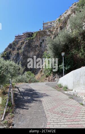 Castelmola - Scorcio del borgo dal sentiero di Cuculunazzo Stockfoto