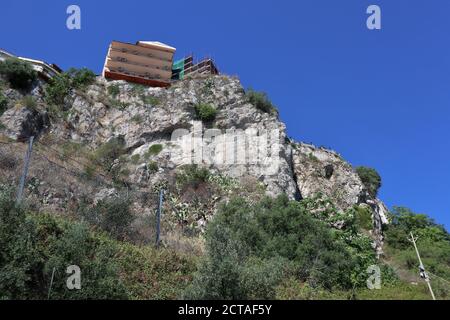 Castelmola - Scorcio del paese dal sentiero Cuculunazzo Stockfoto