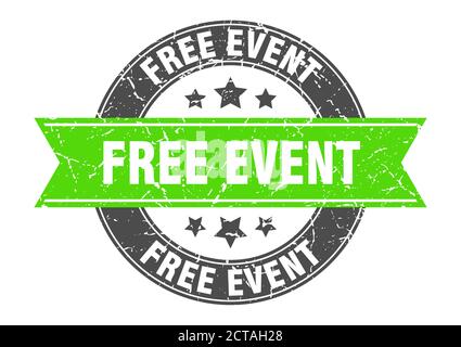 Kostenlose Veranstaltung runde Marke mit Band. schild. Etikett Stock Vektor