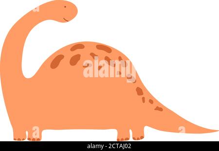 Vektor-Illustration von kleinen niedlichen Cartoon Dinosaurier. Kinder Dino Bild isoliert auf weißem Hintergrund. Baby Monster Reptil für Druck auf T-Shirt, Buch Stock Vektor