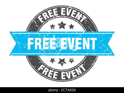 Kostenlose Veranstaltung runde Marke mit Band. schild. Etikett Stock Vektor