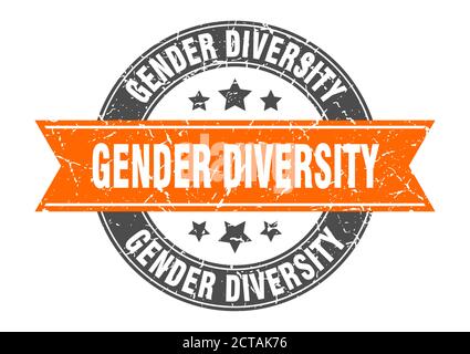 Gender Diversity Rundstempel mit Band. schild. Etikett Stock Vektor